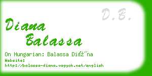 diana balassa business card